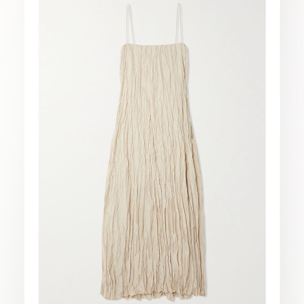 Toteme Crinkled Silk-Habotai Maxi Dress
